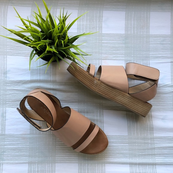 Anthro Coconuts Matisse Beige Platform Sandals 10 - Picture 7 of 8